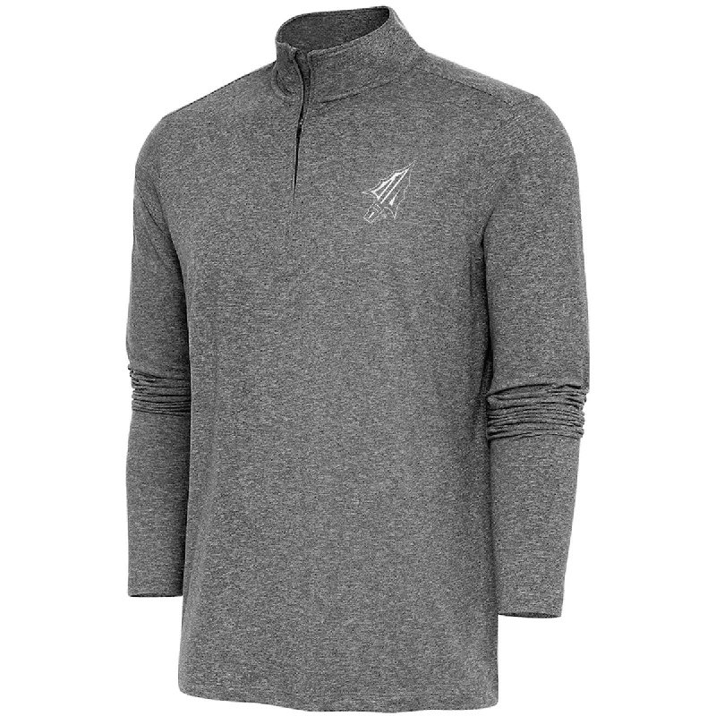 Men's Shirts with Embellished SleevesAntigua Men's Arrowhead Logo Brushed Heather 1/4 Zip Pullover - Heathered Black