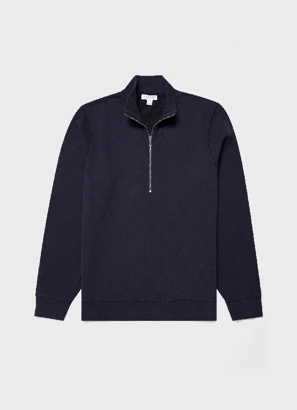 Relaxed-Fit Men's SportswearMen's Half Zip Loopback Sweatshirt in Navy