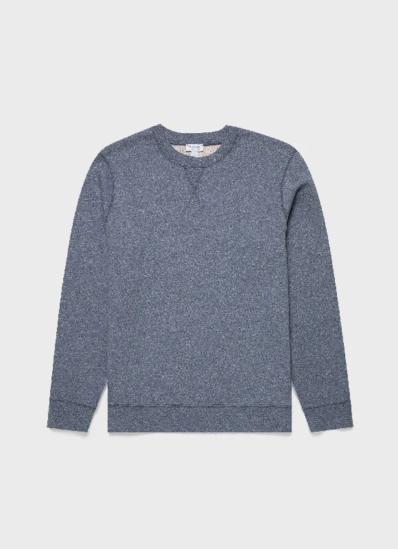 All-Season Comfortable Men's SportswearMen's Loopback Sweatshirt in Navy Twist