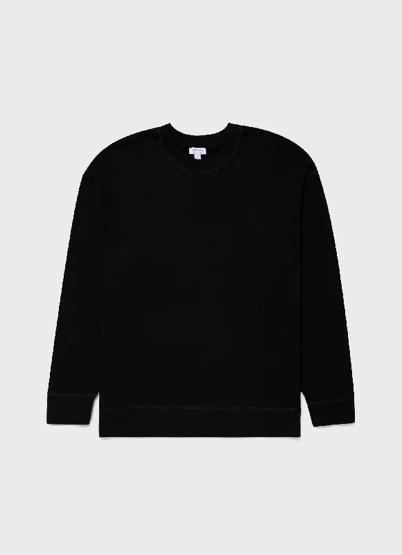 Gym-Ready Men's SportswearMen's Oversized Loopback Sweatshirt in Black