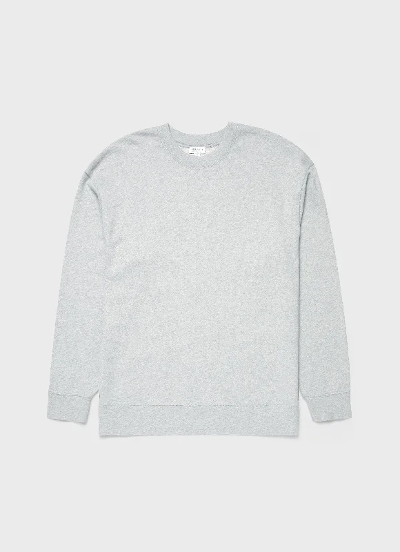 Relaxed-Fit Casual Men's SportswearMen's Oversized Loopback Sweatshirt in Light Grey Melange