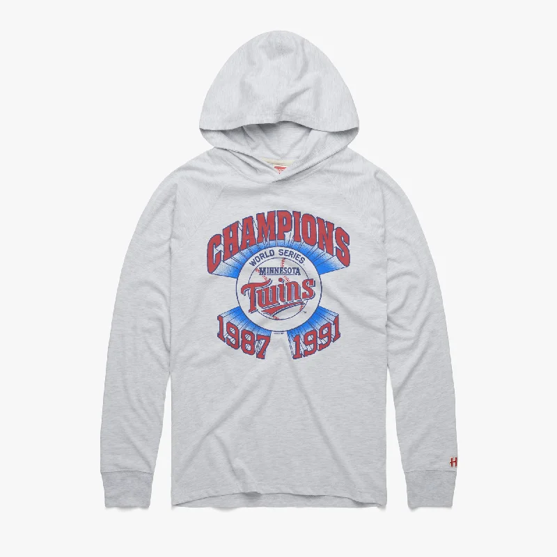 Men's Shirts for Beach OutingsMinnesota Twins World Series Champs Lightweight Hoodie