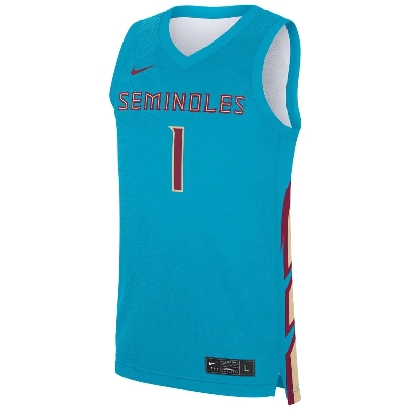 Stylish and Functional Men's SportswearNike Men's 2024 Seminoles #1 Replica Basketball Jersey - Turquoise