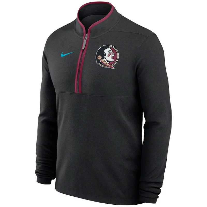 Lightweight Men's Linen ShirtsNike Men's Seminole Logo Lightweight Victory Half-Zip - Black