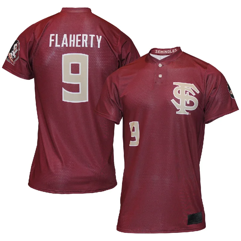 Weather-Resistant Men's SportswearProsphere Devyn Flaherty #9 Softball Jersey - Garnet