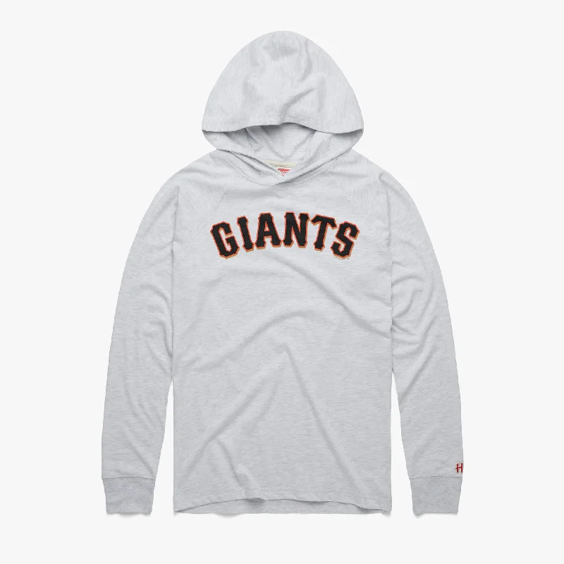 Men's Shirts with Rounded HemlinesSan Francisco Giants Jersey Logo Lightweight Hoodie