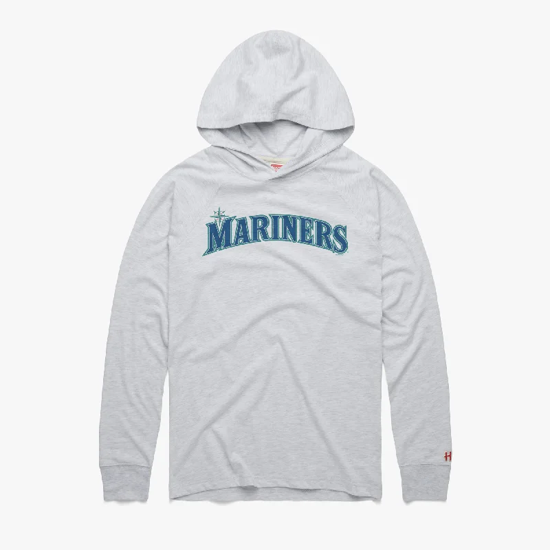 Men's Shirts with Antimicrobial TreatmentSeattle Mariners Jersey Logo Lightweight Hoodie