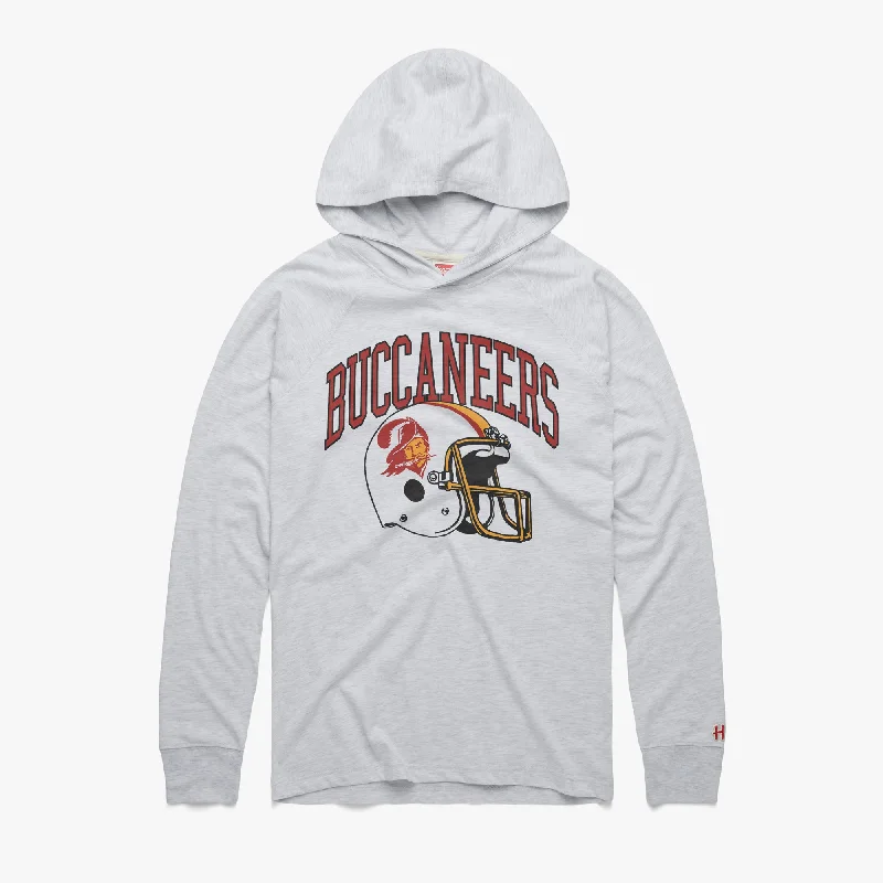 Men's Shirts with Cowl NecksTampa Bay Buccaneers Helmet Retro Lightweight Hoodie