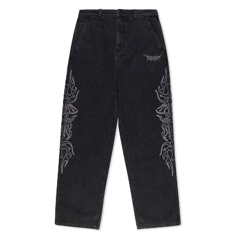 Men's Patterned Pants with Camouflage PrintsVolt Denim Pants (Black)