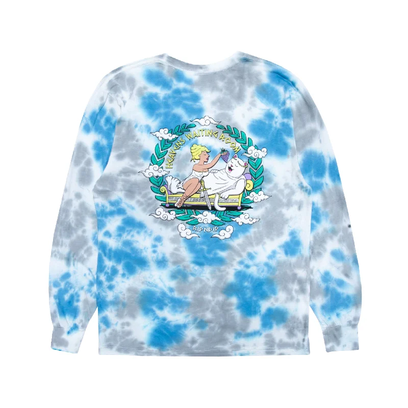 Men's Shirts with Embellished SleevesWaiting In Heaven Long Sleeve (Light Blue Cloud Wash)