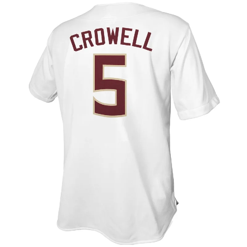 Lightweight Breathable Men's SportswearRetro Brand Wyatt Crowell #5 Baseball Jersey - White